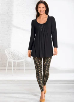 Longshirt mit Plättchenzier in 2 Farben