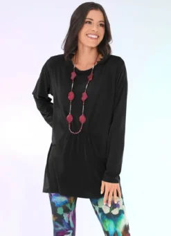 Longshirt mit Raffung in 3 Farben