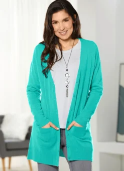 Long-Strickjacke in sehr weichem Feinstrick