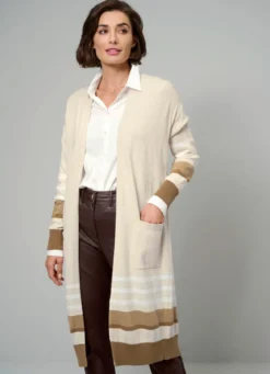 Long-Strickjacke mit Kaschmir