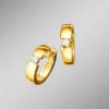 Massive Klappcreolen mit 2 Brillanten