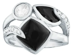 Massiver Damenring mit Onyx