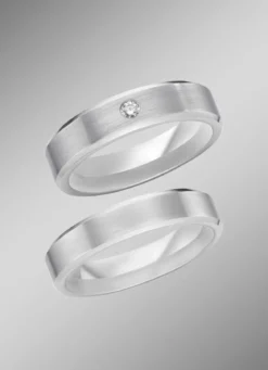 Mattierter Trauring in Silber 925/- fein