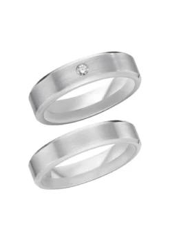 Mattierter Trauring in Silber 925/- fein