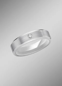 Mattierter Trauring in Silber 925/- fein