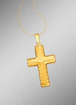 Mattierter und diamantierter Kreuz-Anhänger