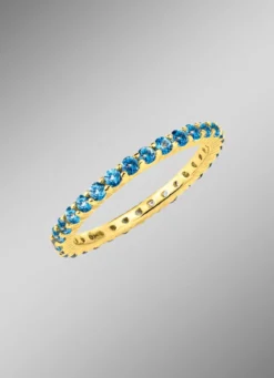 Memoire-Ring aus hochwertigem Gold mit Blautopas
