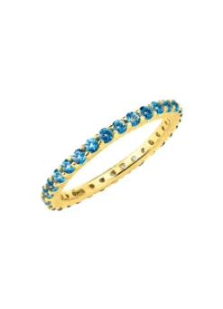 Memoire-Ring aus hochwertigem Gold mit Blautopas