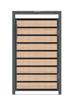 Mülltonnenbox „Lacina“, Türen in Holzoptik