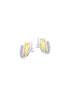 Moderne Ohrstecker in Bicolor mit Zirkonia
