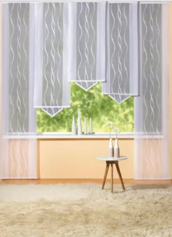 Moderne Schiebegardine mit dezentem Wellen-Design