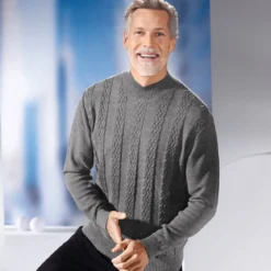 Modischer Pullover mit Stehkragen in 3 Farben