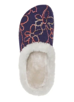 Mubb Wollfilz-Pantoffel mit bunter Blüten-Stickerei
