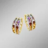 Multicolor Klappcreolen mit Edelsteine und Brillanten