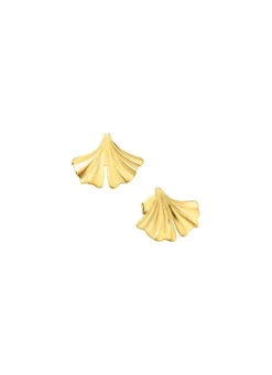 Natürliche Eleganz: Ohrstecker Ginkgoblatt