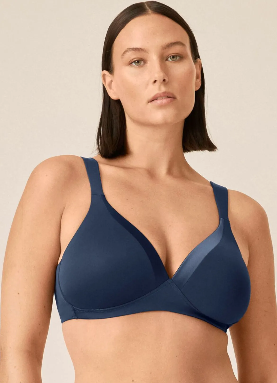 Naturana BH mit Satinblende am Dekolleté