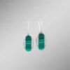 Ohrhaken mit Zirkonia und Malachit-