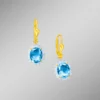 Ohrringe mit echt Blautopas und Diamanten