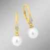 Ohrringe mit Süßwasser-Zuchtperlen und Diamanten