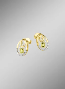 Ohrstecker mit Brillanten und Peridot