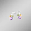 Ohrstecker mit echt Amethyst, echt Citrin und echt Peridot