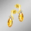 Ohrstecker mit echt Citrin und 2 Diamanten