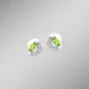 Ohrstecker mit echt Peridot und synth. Zirkonia