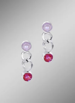 Ohrstecker mit Kristallen in Pink
