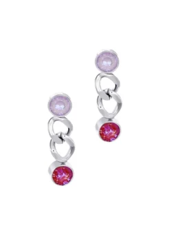 Ohrstecker mit Kristallen in Pink