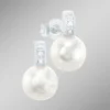 Ohrstecker mit Süßwasser-Zuchtperle und Brillanten