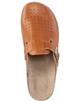 Pantolette aus Nappaleder mit luftiger Perforation