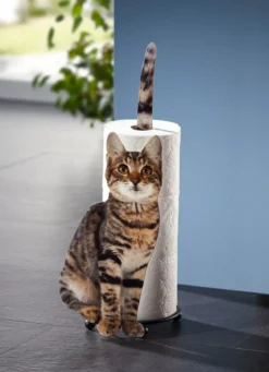 Papierrollenhalter Katze aus Metall