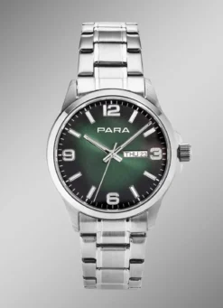 Para-Quartz-Herrenuhr mit Stahlbandgehäuse