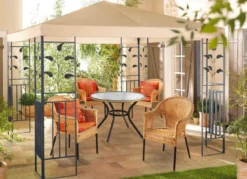 Pavillon Lukas mit pulverbeschichtetem Stahlgestell