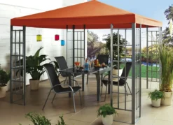 Pavillon mit Gestell aus pulverbeschichtetem Stahl