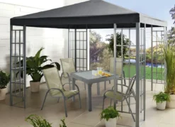 Pavillon mit Gestell aus pulverbeschichtetem Stahl