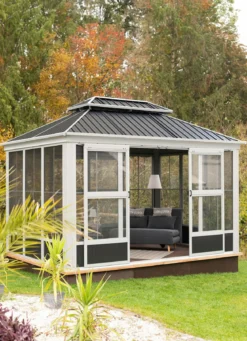 Pavillon "Olan" aus pulverbeschichtetem Aluminium