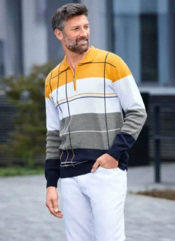 Polopullover mit Reißverschluss