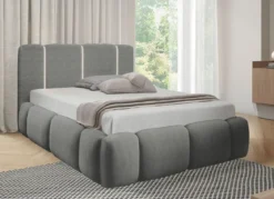 Polsterbett mit LED-Beleuchtung und Bettkasten
