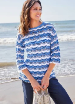 Pullover mit Wellendessin