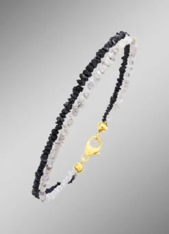 Raffiniertes Armband mit Roh-Diamanten in Hell- und Dunkelgrau