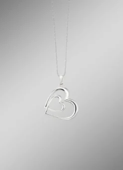 Romantischer Doppelherz-Anhänger in Silber 925/- fein