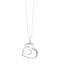 Romantischer Doppelherz-Anhänger in Silber 925/- fein