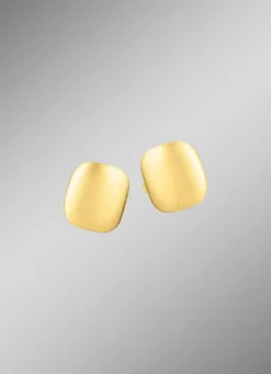 Satinierte Ohrstecker aus Gold