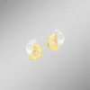 Satinierte Ohrstecker in Bicolor mit 4 Brillanten