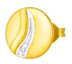 Schicke Ohrstecker in Bicolor mit 2 Diamanten