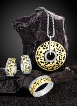 Schicker Anhänger in Bicolor mit Zirkonia