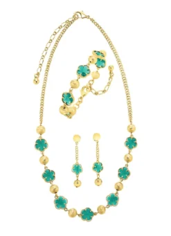 Schmuckset, 3-teilig, im Blumendesign