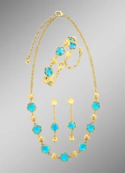 Schmuckset, 3-teilig, im Blumendesign