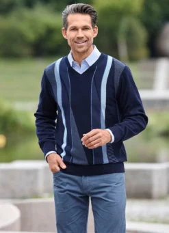 Schöner V-Pullover in 2 Farben